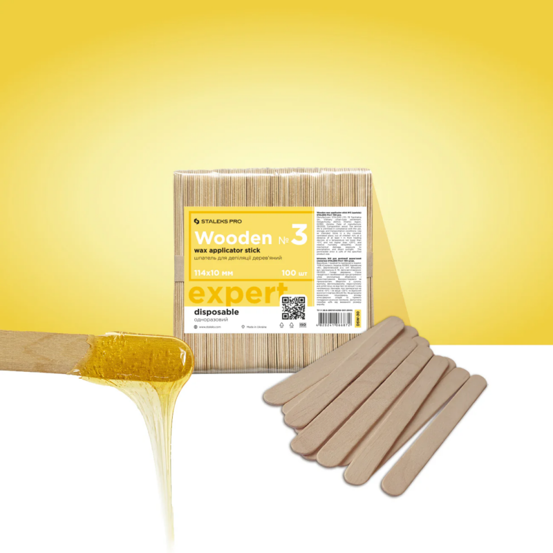 Wooden Wax Applicator Stick EXPERT 114x10 Mm (100 Pcs)